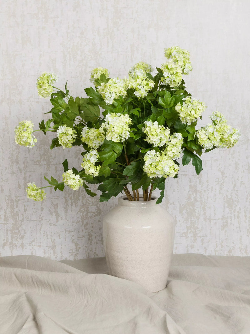 Floralsilk artificial viburnum spray cream green - British product