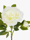 Floralsilk artificial large peony spray in white - British product