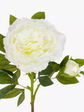 Floralsilk artificial large peony spray in white - British product