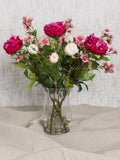 Floralsilk artificial peony rose astrantia vase arrangement - British product