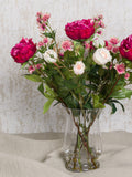 Floralsilk artificial peony rose astrantia vase arrangement - British product