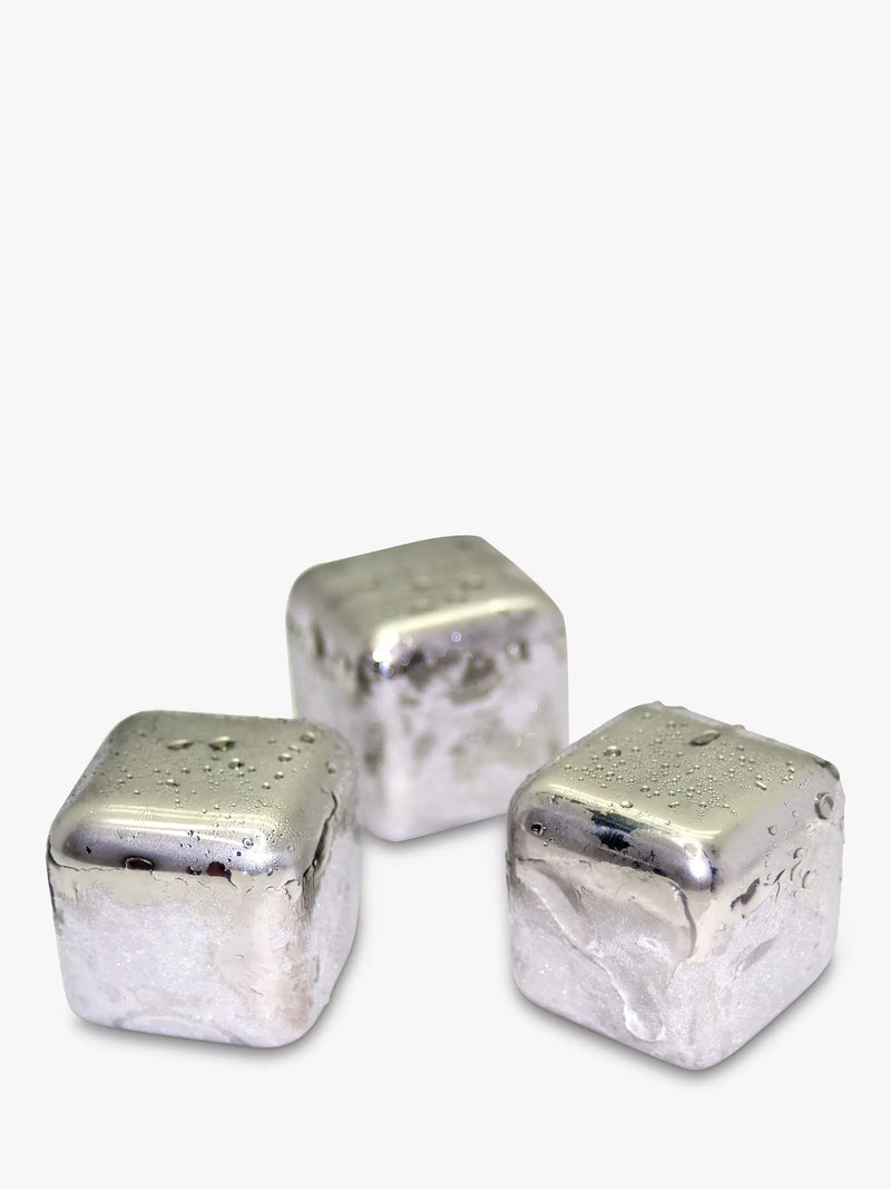 Mixology stainless steel ice cubes set of 6, imported from the UK