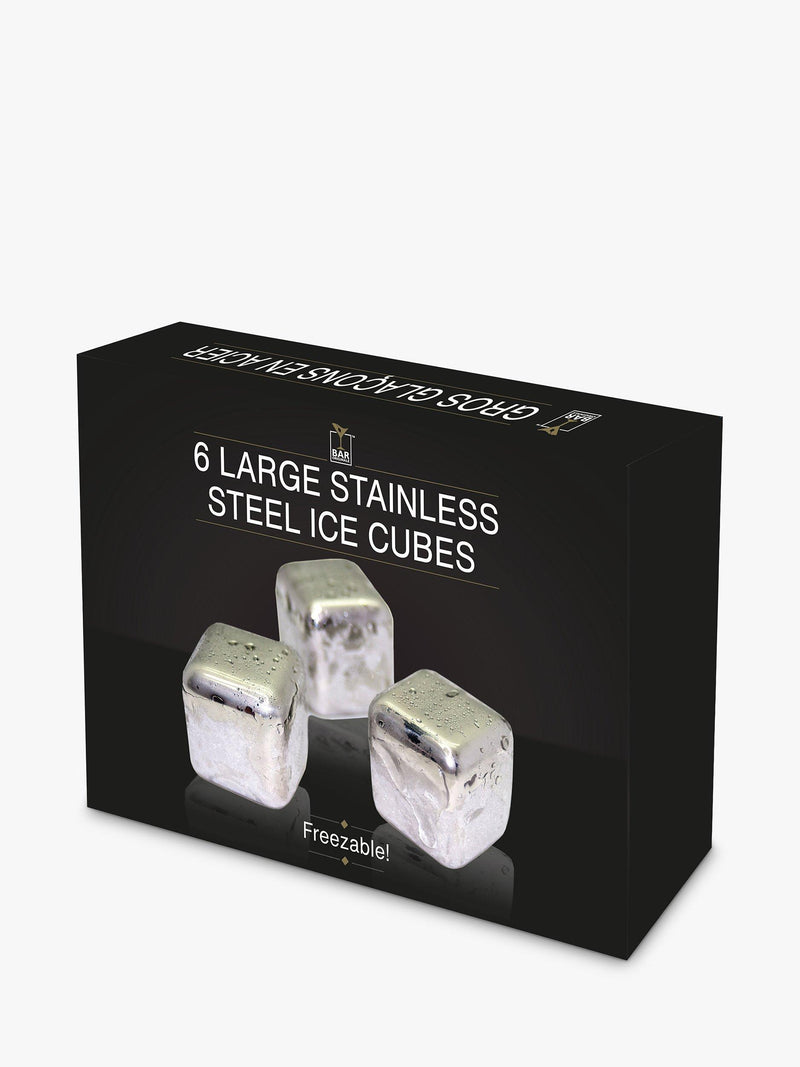Mixology stainless steel ice cubes set of 6, imported from the UK
