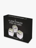 Mixology stainless steel ice cubes set of 6, imported from the UK