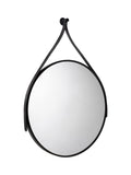 Croydex Black Mirror with Leather Effect Hanging Strap