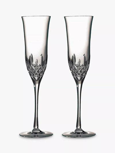 John Lewis Waterford Crystal Lismore Essence Cut Glass Champagne Flutes Set of 2 230ml Clear- Buy online at McGrocer