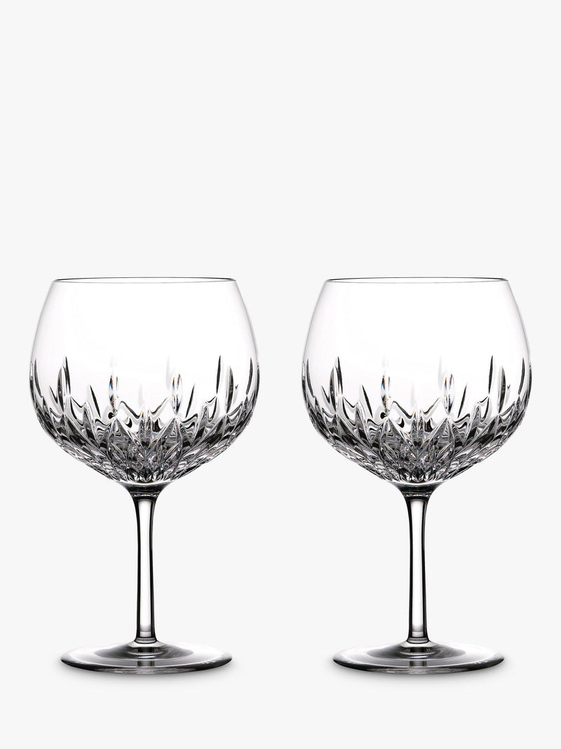 Waterford Lismore cut glass balloon gin glasses, set of 2, 550ml (British brand)