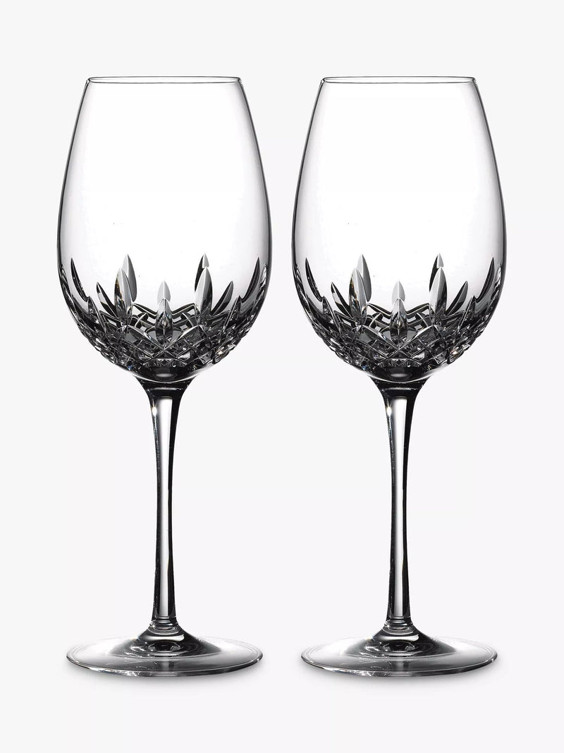 Waterford Crystal clear cut glass balloon wine glasses 660ml set of two (British brand)