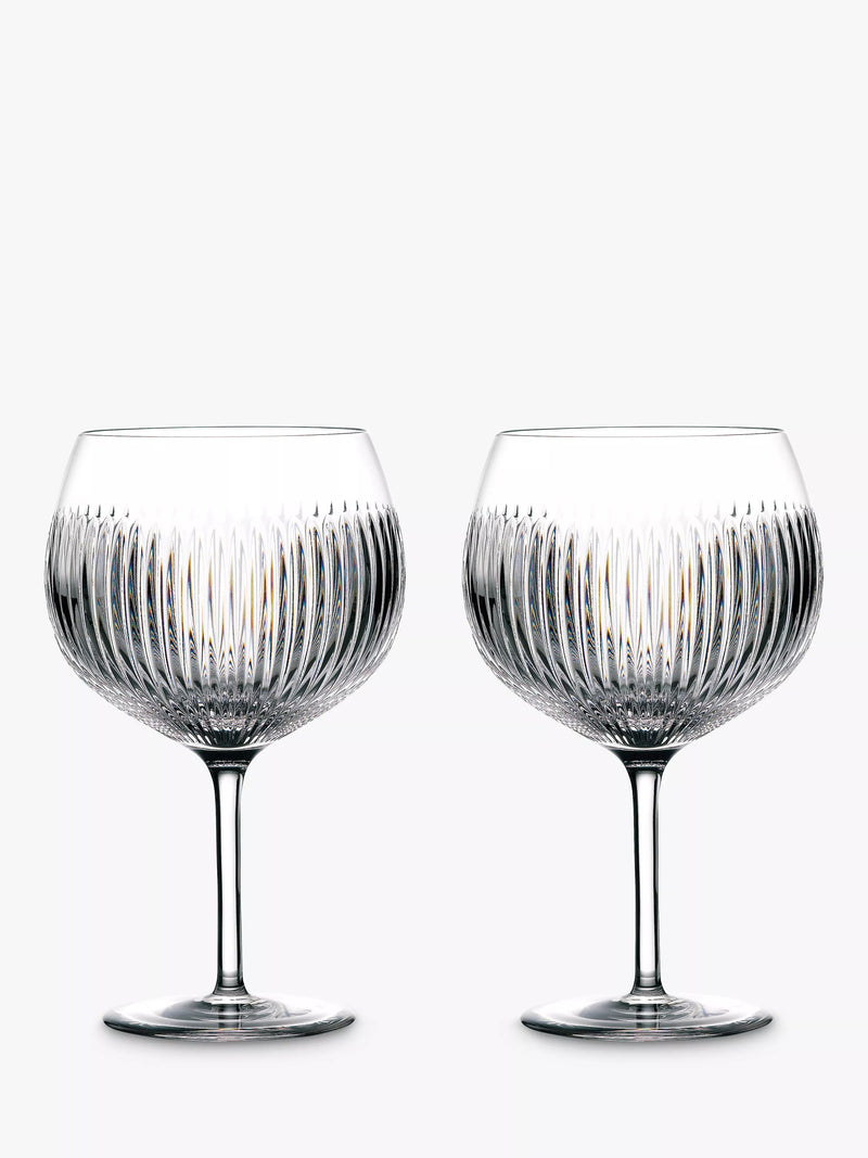 Waterford crystal balloon gin glasses with Aras cut, set of 2, 550ml (British brand)