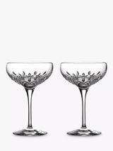 John Lewis Waterford Lismore Essence Cut Glass Champagne Saucers, Set of 2, 280ml- Buy online at McGrocer