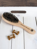 Treat Republic personalised wooden dog brush with engraved handle, imported from the UK