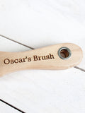 Treat Republic personalised wooden dog brush with engraved handle, imported from the UK