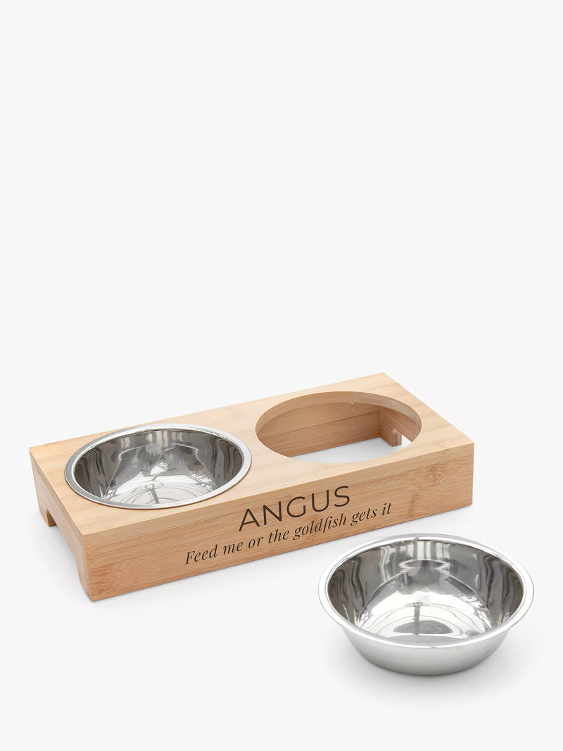 Treat Republic personalised bamboo pet bowl set, imported from the UK