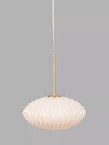 John Lewis Pacific Ribbed Glass Oval Ceiling Light 30cm- Buy online at McGrocer