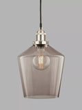 Smoked glass pendant ceiling light with adjustable drop, imported from the UK