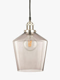 Smoked glass pendant ceiling light with adjustable drop, imported from the UK
