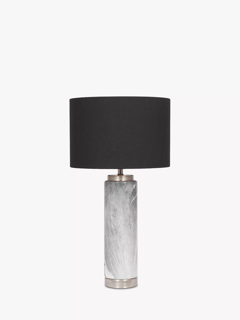 Pacific tall grey marble effect table lamp (British brand)