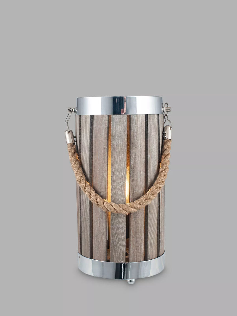 Pacific small lantern table lamp in grey - British product