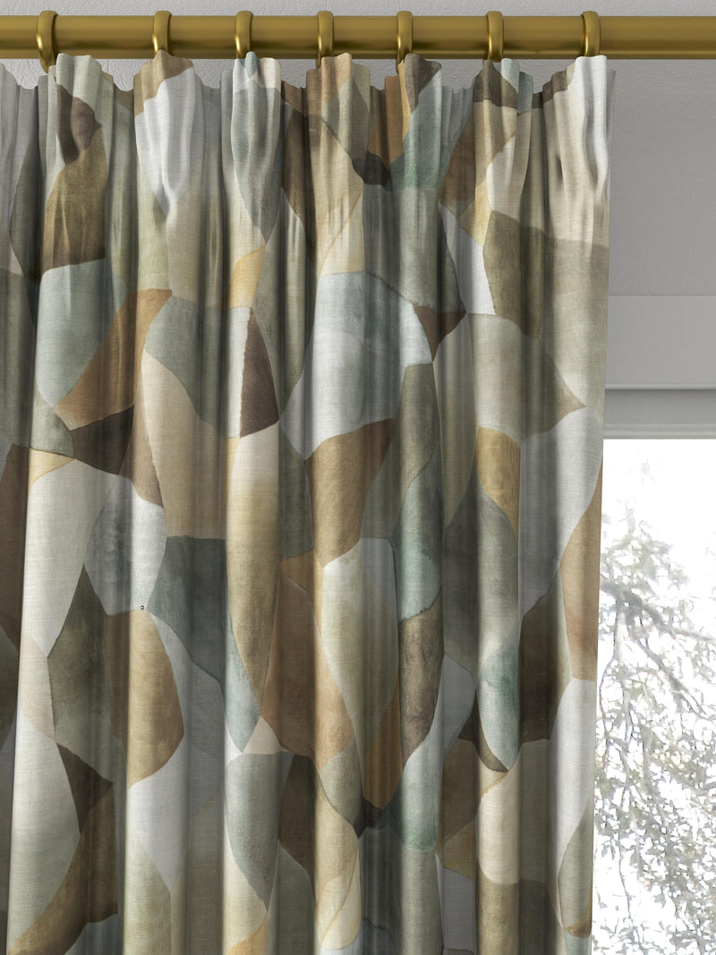 Designers Guild Geo Moderne made to measure curtains in pewter - British product
