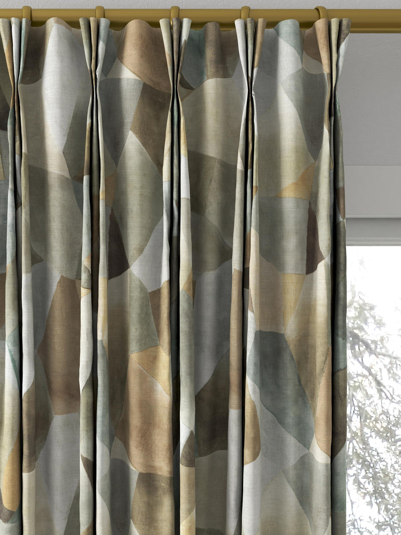 Designers Guild Geo Moderne made to measure curtains in pewter - British product