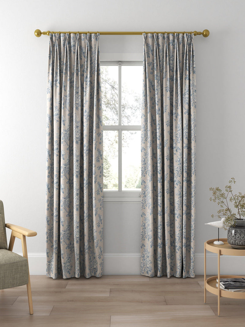 Sanderson Sorilla Damask curtains or roman blind in linen and cotton (British brand)