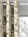 Sanderson ringtailed lemur olive fabric pattern (British brand)