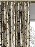 Sanderson ringtailed lemur olive fabric pattern (British brand)