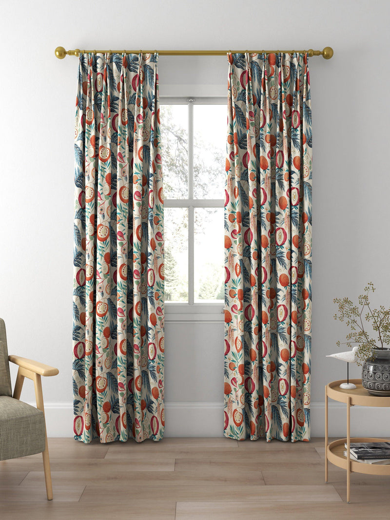 Sanderson Jackfruit curtains or roman blind in indigo, imported from the UK