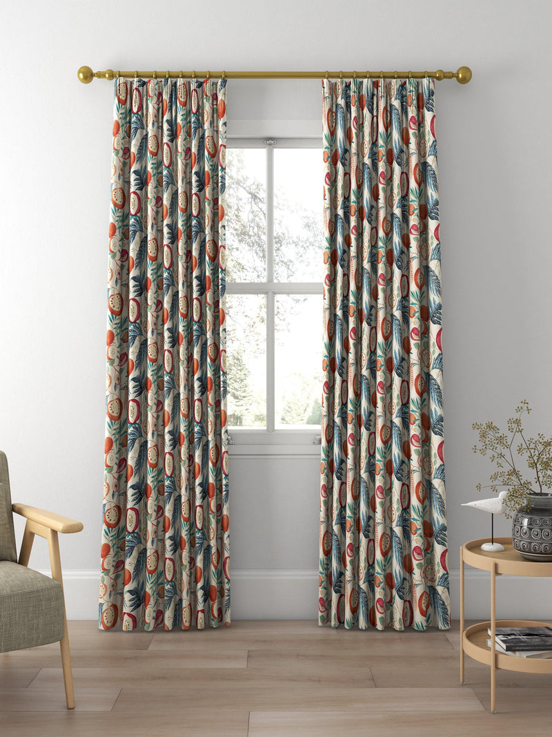 Sanderson Jackfruit curtains or roman blind in indigo, imported from the UK