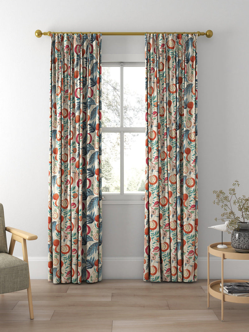 Sanderson Jackfruit curtains or roman blind in indigo, imported from the UK