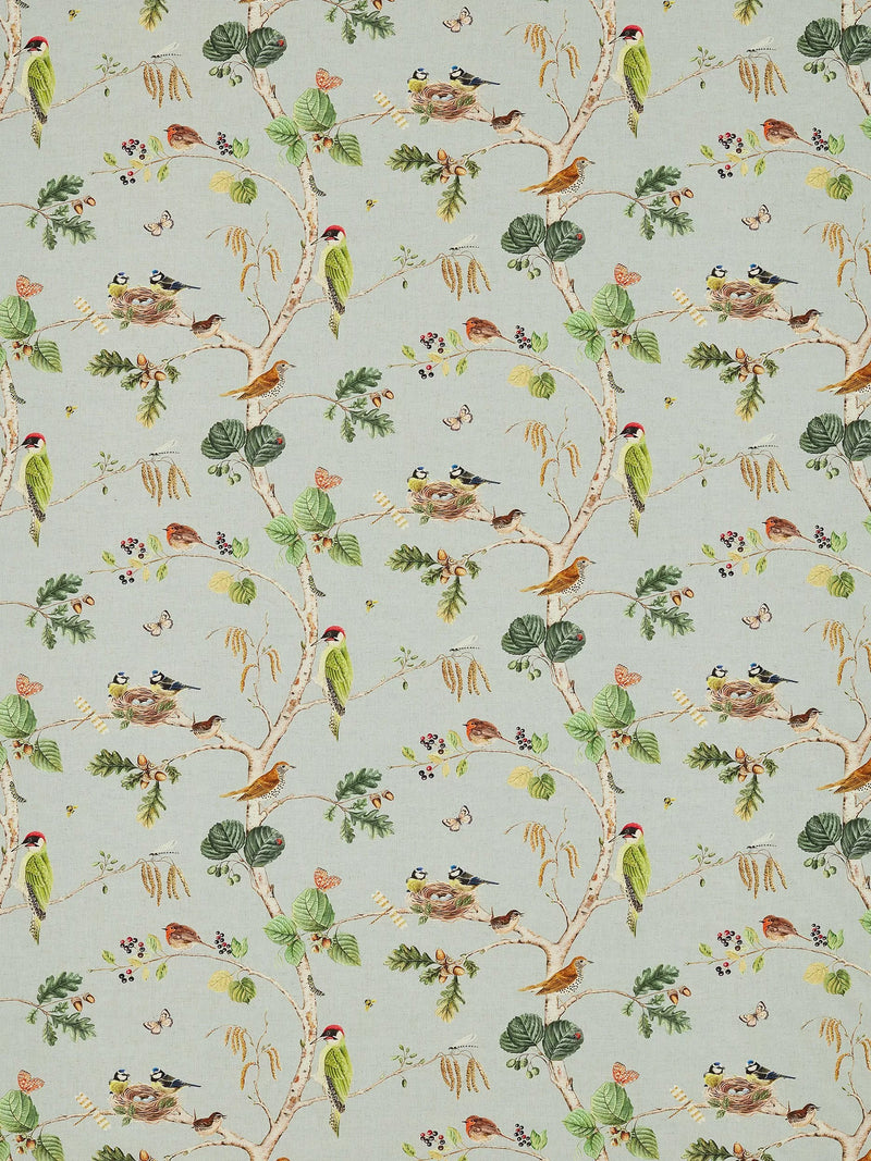 Sanderson Woodland chorus curtains sky blue multi - British product