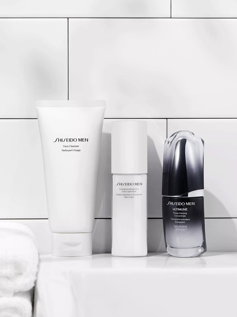 Shiseido men's energising moisturiser extra light fluid 100ml (British brand)