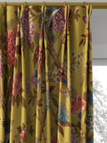 GP & J Baker Hydrangea Bird curtains ochre (British brand)