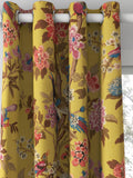 GP & J Baker Hydrangea Bird curtains ochre (British brand)