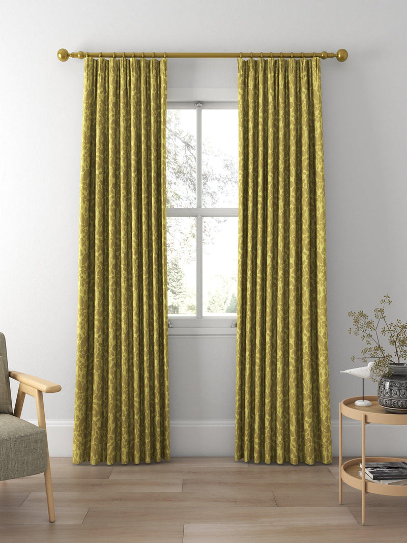Prestigious Textiles Jude fabric lime made to measure curtain (British brand)