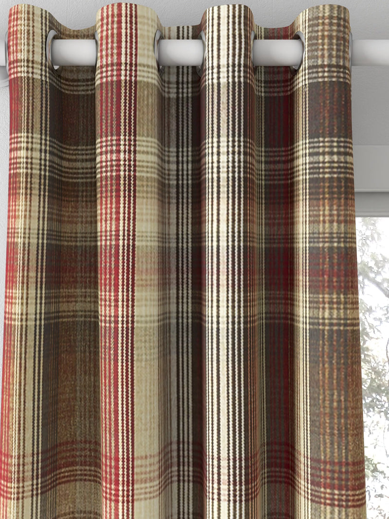 Prestigious Textiles Felix curtains Redwood check, imported from the UK