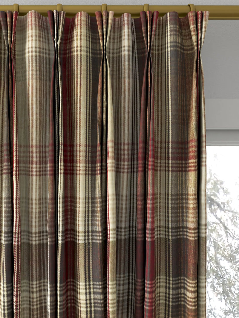 Prestigious Textiles Felix curtains Redwood check, imported from the UK