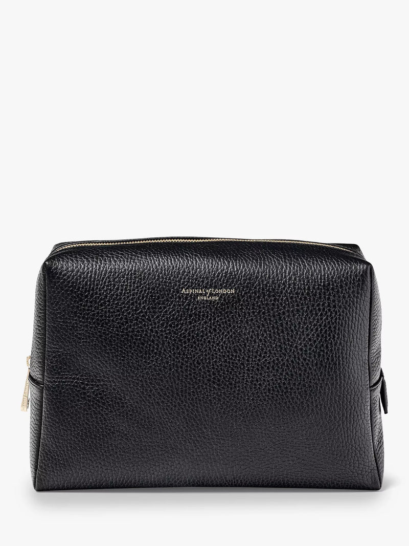 Aspinal of London Large Pebble Leather Toiletry Bag - Orange
