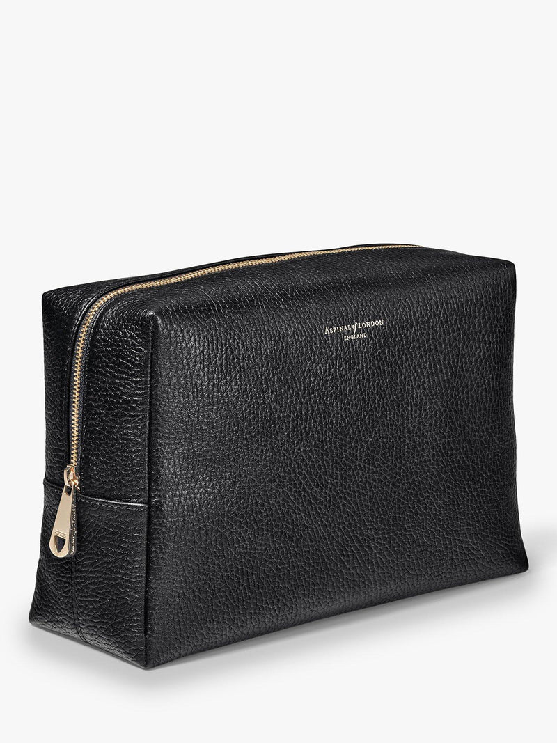 Aspinal of London pebble leather toiletry bag large - British product