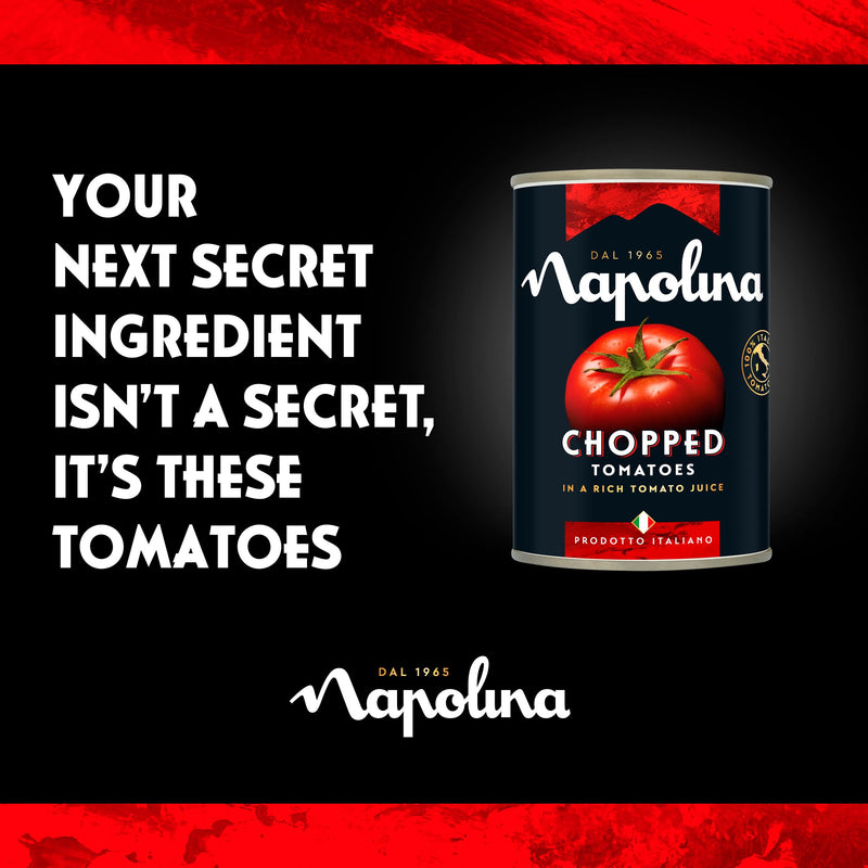 Napolina Chopped Tomatoes In Rich Tomato Juice 400g, imported from the UK
