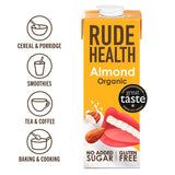 Rude Health Organic Almond Drink 1L, imported from the UK