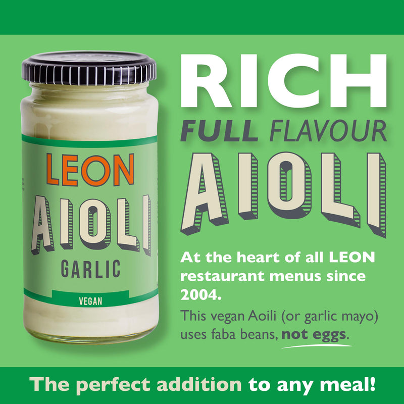 LEON vegan garlic aioli 240ml jar (British brand)