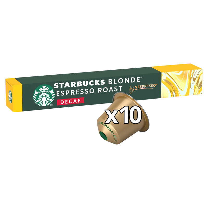 Starbucks coffee pods Blonde Espresso Roast Decaf 10 capsules (British brand)