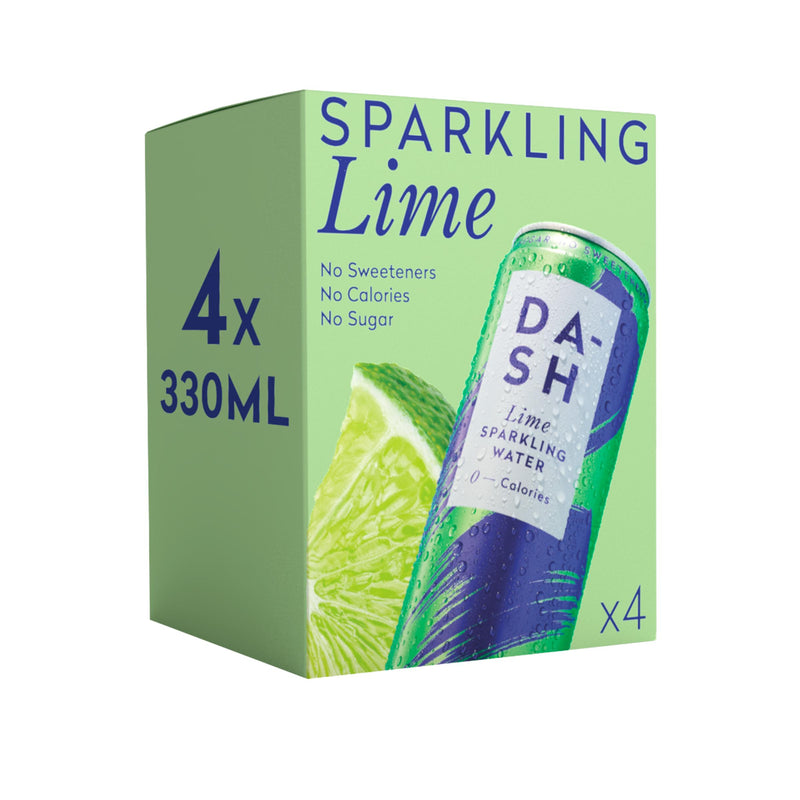 Dash Lime Sparkling Water 4 x 330ml - British product