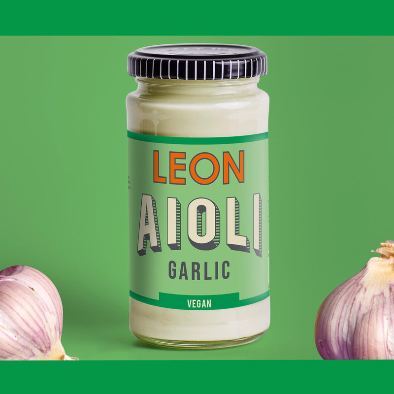 LEON vegan garlic aioli 240ml jar (British brand)