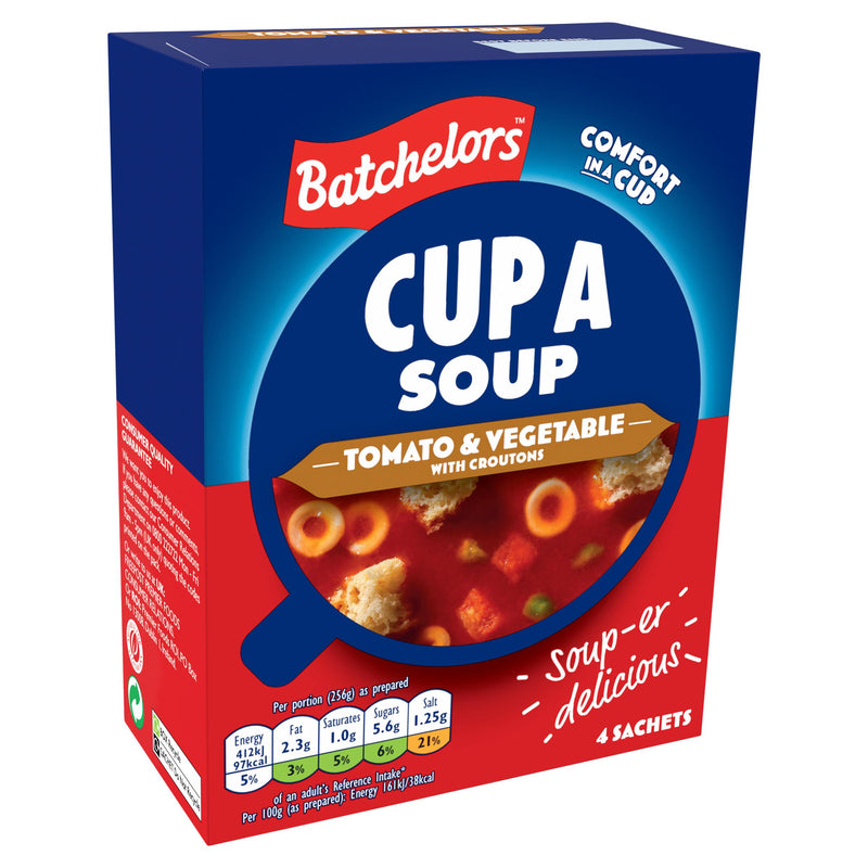 Batchelors Cup a Soup Tomato & Vegetable with Croutons 104g, imported from the UK