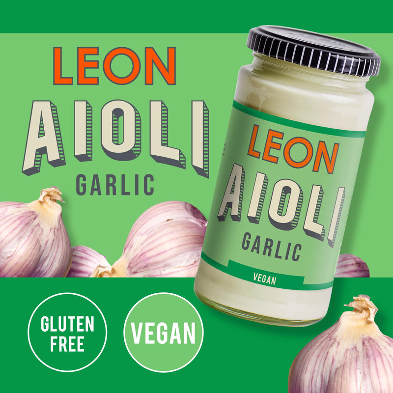 LEON vegan garlic aioli 240ml jar (British brand)
