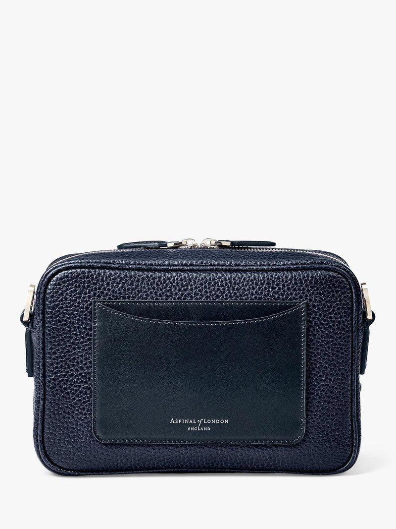Aspinal of London East West pebble leather messenger bag (British brand)