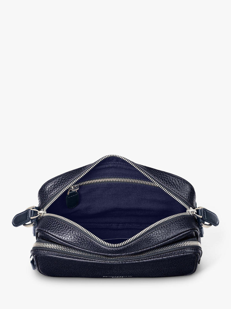 Aspinal of London East West pebble leather messenger bag (British brand)