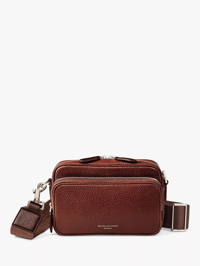 Aspinal of London Reporter East West Pebble Leather Messenger Bag